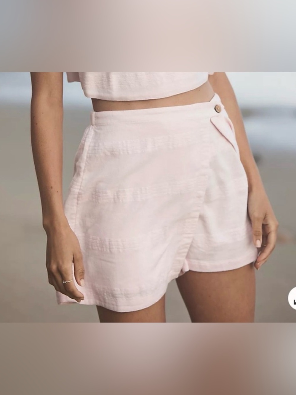 Free People Ain’t Nothing Like It Skort Blush Pink Linen Blend‎ Size Small
